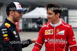 (L to R): Pierre Gasly (FRA) Red Bull Racing Third Driver with Charles Leclerc (MON) Ferrari Development Driver. 06.04.2017. Formula 1 World Championship, Rd 2, Chinese Grand Prix, Shanghai, China, Preparation Day.