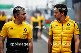 Jolyon Palmer (GBR) Renault Sport F1 Team walks the circuit with Nick Chester (GBR) Renault Sport F1 Team Chassis Technical Director. 06.04.2017. Formula 1 World Championship, Rd 2, Chinese Grand Prix, Shanghai, China, Preparation Day.