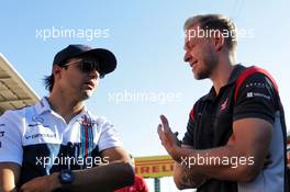 (L to R): Felipe Massa (BRA) Williams with Kevin Magnussen (DEN) Haas F1 Team. 12.05.2017. Formula 1 World Championship, Rd 5, Spanish Grand Prix, Barcelona, Spain, Practice Day.