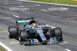 Race winner Lewis Hamilton (GBR) Mercedes AMG F1 W08 celebrates at the end of the race. 14.05.2017. Formula 1 World Championship, Rd 5, Spanish Grand Prix, Barcelona, Spain, Race Day.