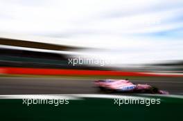 Sergio Perez (MEX) Sahara Force India F1 VJM10. 14.07.2017. Formula 1 World Championship, Rd 10, British Grand Prix, Silverstone, England, Practice Day.