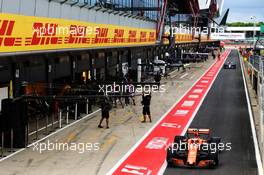 Stoffel Vandoorne (BEL) McLaren MCL32. 14.07.2017. Formula 1 World Championship, Rd 10, British Grand Prix, Silverstone, England, Practice Day.