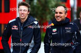 (L to R): Daniil Kvyat (RUS) Scuderia Toro Rosso with Gianpiero Lambiase (ITA) Red Bull Racing Engineer. 14.07.2017. Formula 1 World Championship, Rd 10, British Grand Prix, Silverstone, England, Practice Day.