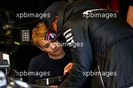 Lewis Hamilton (GBR) Mercedes AMG F1 with Billy Monger (GBR) Racing Driver. 14.07.2017. Formula 1 World Championship, Rd 10, British Grand Prix, Silverstone, England, Practice Day.