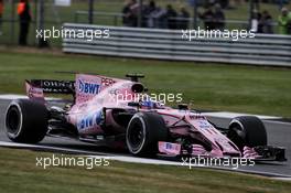 Sergio Perez (MEX) Sahara Force India F1 VJM10. 14.07.2017. Formula 1 World Championship, Rd 10, British Grand Prix, Silverstone, England, Practice Day.