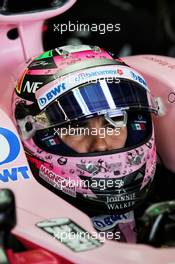 Sergio Perez (MEX) Sahara Force India F1 VJM10. 14.07.2017. Formula 1 World Championship, Rd 10, British Grand Prix, Silverstone, England, Practice Day.