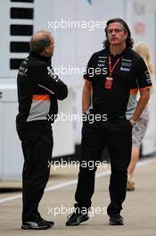 (L to R): Robert Fernley (GBR) Sahara Force India F1 Team Deputy Team Principal with Andy Stevenson (GBR) Sahara Force India F1 Team Manager. 14.07.2017. Formula 1 World Championship, Rd 10, British Grand Prix, Silverstone, England, Practice Day.