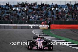 Sergio Perez (MEX) Sahara Force India F1 VJM10. 14.07.2017. Formula 1 World Championship, Rd 10, British Grand Prix, Silverstone, England, Practice Day.