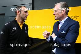 Cyril Abiteboul (FRA) Renault Sport F1 Managing Director and Sean Bratches (US), Liberty Media  14.07.2017. Formula 1 World Championship, Rd 10, British Grand Prix, Silverstone, England, Practice Day.
