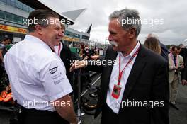 (L to R): Zak Brown (USA) McLaren Executive Director with Chase Carey (USA) Formula One Group Chairman on the grid. 16.07.2017. Formula 1 World Championship, Rd 10, British Grand Prix, Silverstone, England, Race Day.