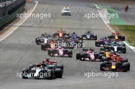 Lewis Hamilton (GBR) Mercedes AMG F1 W08 leads at the start of the race. 16.07.2017. Formula 1 World Championship, Rd 10, British Grand Prix, Silverstone, England, Race Day.