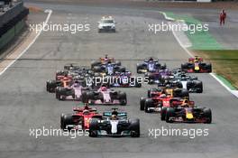 Lewis Hamilton (GBR) Mercedes AMG F1 W08 leads at the start of the race. 16.07.2017. Formula 1 World Championship, Rd 10, British Grand Prix, Silverstone, England, Race Day.