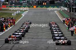 The grid before the start of the race. 16.07.2017. Formula 1 World Championship, Rd 10, British Grand Prix, Silverstone, England, Race Day.