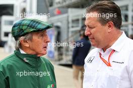 (L to R): Jackie Stewart (GBR) with Zak Brown (USA) McLaren Executive Director. 15.07.2017. Formula 1 World Championship, Rd 10, British Grand Prix, Silverstone, England, Qualifying Day.