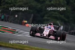 Sergio Perez (MEX) Sahara Force India F1 VJM10. 15.07.2017. Formula 1 World Championship, Rd 10, British Grand Prix, Silverstone, England, Qualifying Day.