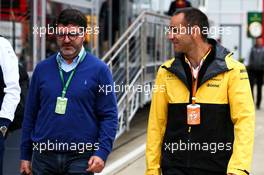 (L to R): Luis Garcia Abad (ESP) Driver Manager with Cyril Abiteboul (FRA) Renault Sport F1 Managing Director. 15.07.2017. Formula 1 World Championship, Rd 10, British Grand Prix, Silverstone, England, Qualifying Day.