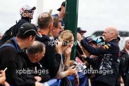 Adrian Newey (GBR) Red Bull Racing Chief Technical Officer signs autographs for the fans. 16.07.2017. Formula 1 World Championship, Rd 10, British Grand Prix, Silverstone, England, Race Day.