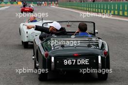 Lewis Hamilton (GBR) Mercedes AMG F1 on the drivers parade. 16.07.2017. Formula 1 World Championship, Rd 10, British Grand Prix, Silverstone, England, Race Day.