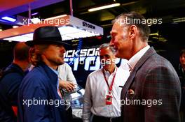 (L to R): Owen Wilson (USA) Actor with Chase Carey (USA) Formula One Group Chairman and Sean Bratches (USA) Formula 1 Managing Director, Commercial Operations. 16.07.2017. Formula 1 World Championship, Rd 10, British Grand Prix, Silverstone, England, Race Day.