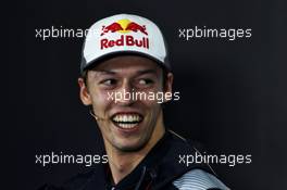 Daniil Kvyat (RUS) Scuderia Toro Rosso in the FIA Press Conference. 13.07.2017. Formula 1 World Championship, Rd 10, British Grand Prix, Silverstone, England, Preparation Day.