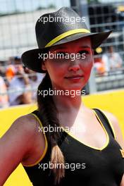 Grid girl. 30.07.2017. Formula 1 World Championship, Rd 11, Hungarian Grand Prix, Budapest, Hungary, Race Day.