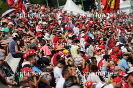 Fans in the grandstand. 29.07.2017. Formula 1 World Championship, Rd 11, Hungarian Grand Prix, Budapest, Hungary, Qualifying Day.