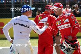 Valtteri Bottas (FIN) Mercedes AMG F1 W08 and Sebastian Vettel (GER) Ferrari SF70H. 29.07.2017. Formula 1 World Championship, Rd 11, Hungarian Grand Prix, Budapest, Hungary, Qualifying Day.