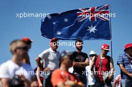 Australian flag with fans. 29.07.2017. Formula 1 World Championship, Rd 11, Hungarian Grand Prix, Budapest, Hungary, Qualifying Day.