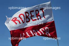 A flag for Robert Kubica (POL). 29.07.2017. Formula 1 World Championship, Rd 11, Hungarian Grand Prix, Budapest, Hungary, Qualifying Day.