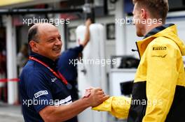 (L to R): Frederic Vasseur (FRA) Sauber F1 Team, Team Principal with Nico Hulkenberg (GER) Renault Sport F1 Team. 27.07.2017. Formula 1 World Championship, Rd 11, Hungarian Grand Prix, Budapest, Hungary, Preparation Day.