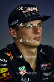 Max Verstappen (NLD) Red Bull Racing in the FIA Press Conference. 27.07.2017. Formula 1 World Championship, Rd 11, Hungarian Grand Prix, Budapest, Hungary, Preparation Day.