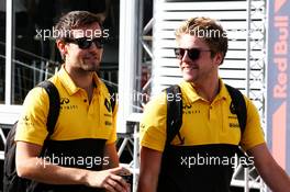 (L to R): Jolyon Palmer (GBR) Renault Sport F1 Team with Jack Clarke (GBR) Driver and Physio. 27.07.2017. Formula 1 World Championship, Rd 11, Hungarian Grand Prix, Budapest, Hungary, Preparation Day.