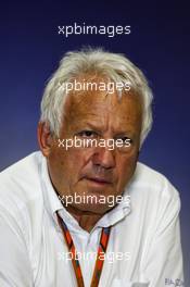 Charlie Whiting (GBR) FIA Delegate in a FIA Press Conference. 27.07.2017. Formula 1 World Championship, Rd 11, Hungarian Grand Prix, Budapest, Hungary, Preparation Day.