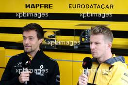 Jolyon Palmer (GBR) Renault Sport F1 Team  and Nico Hulkenberg (GER) Renault Sport F1 Team  27.07.2017. Formula 1 World Championship, Rd 11, Hungarian Grand Prix, Budapest, Hungary, Preparation Day.