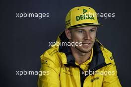 Nico Hulkenberg (GER) Renault Sport F1 Team in the FIA Press Conference. 27.07.2017. Formula 1 World Championship, Rd 11, Hungarian Grand Prix, Budapest, Hungary, Preparation Day.