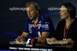 (L to R): Robert Fernley (GBR) Sahara Force India F1 Team Deputy Team Principal and Claire Williams (GBR) Williams Deputy Team Principal in the FIA Press Conference. 01.09.2017. Formula 1 World Championship, Rd 13, Italian Grand Prix, Monza, Italy, Practice Day.