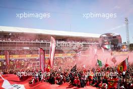 The podium (L to R): Valtteri Bottas (FIN) Mercedes AMG F1, second; Lewis Hamilton (GBR) Mercedes AMG F1, race winner; Sebastian Vettel (GER) Ferrari, third. 03.09.2017. Formula 1 World Championship, Rd 13, Italian Grand Prix, Monza, Italy, Race Day.