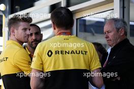 (L to R): Nico Hulkenberg (GER) Renault Sport F1 Team; Cyril Abiteboul (FRA) Renault Sport F1 Managing Director; Alan Permane (GBR) Renault Sport F1 Team Trackside Operations Director; and Jerome Stoll (FRA) Renault Sport F1 President. 03.09.2017. Formula 1 World Championship, Rd 13, Italian Grand Prix, Monza, Italy, Race Day.