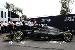 The 2018 F2 car is revealed. 31.08.2017. Formula 1 World Championship, Rd 13, Italian Grand Prix, Monza, Italy, Preparation Day.