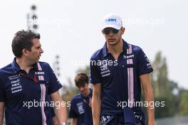 Esteban Ocon (FRA) Sahara Force India F1 Team walks the circuit with the team. 31.08.2017. Formula 1 World Championship, Rd 13, Italian Grand Prix, Monza, Italy, Preparation Day.