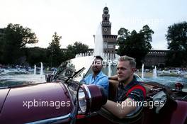 Kevin Magnussen (DEN) Haas F1 Team at a drivers' parade in Milan. 31.08.2017. Formula 1 World Championship, Rd 13, Italian Grand Prix, Monza, Italy, Preparation Day.