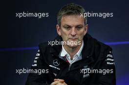 James Allison (GBR) Mercedes AMG F1 Technical Director in the FIA Press Conference. 06.10.2017. Formula 1 World Championship, Rd 16, Japanese Grand Prix, Suzuka, Japan, Practice Day.