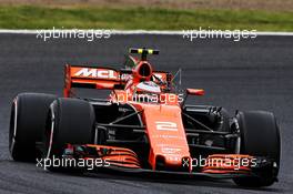 Stoffel Vandoorne (BEL) McLaren MCL32 with sensor equipment. 06.10.2017. Formula 1 World Championship, Rd 16, Japanese Grand Prix, Suzuka, Japan, Practice Day.
