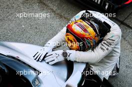 Race winner Lewis Hamilton (GBR) Mercedes AMG F1 W08 celebrates in parc ferme. 08.10.2017. Formula 1 World Championship, Rd 16, Japanese Grand Prix, Suzuka, Japan, Race Day.