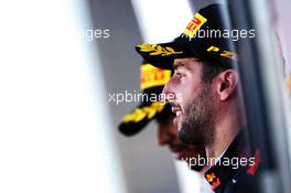 Daniel Ricciardo (AUS) Red Bull Racing celebrates his third position on the podium. 08.10.2017. Formula 1 World Championship, Rd 16, Japanese Grand Prix, Suzuka, Japan, Race Day.