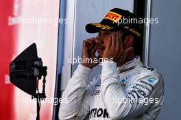 Race winner Lewis Hamilton (GBR) Mercedes AMG F1 on the podium. 08.10.2017. Formula 1 World Championship, Rd 16, Japanese Grand Prix, Suzuka, Japan, Race Day.