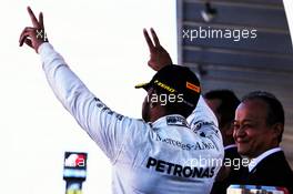 Race winner Lewis Hamilton (GBR) Mercedes AMG F1 celebrates on the podium. 08.10.2017. Formula 1 World Championship, Rd 16, Japanese Grand Prix, Suzuka, Japan, Race Day.