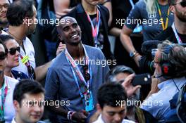 Mo Farah (GBR) Athlete, at the podium. 08.10.2017. Formula 1 World Championship, Rd 16, Japanese Grand Prix, Suzuka, Japan, Race Day.