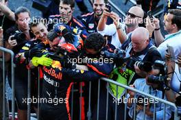 Max Verstappen (NLD) Red Bull Racing celebrates his second position with the team in parc ferme. 08.10.2017. Formula 1 World Championship, Rd 16, Japanese Grand Prix, Suzuka, Japan, Race Day.