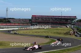 Sergio Perez (MEX) Sahara Force India F1 VJM10. 08.10.2017. Formula 1 World Championship, Rd 16, Japanese Grand Prix, Suzuka, Japan, Race Day.